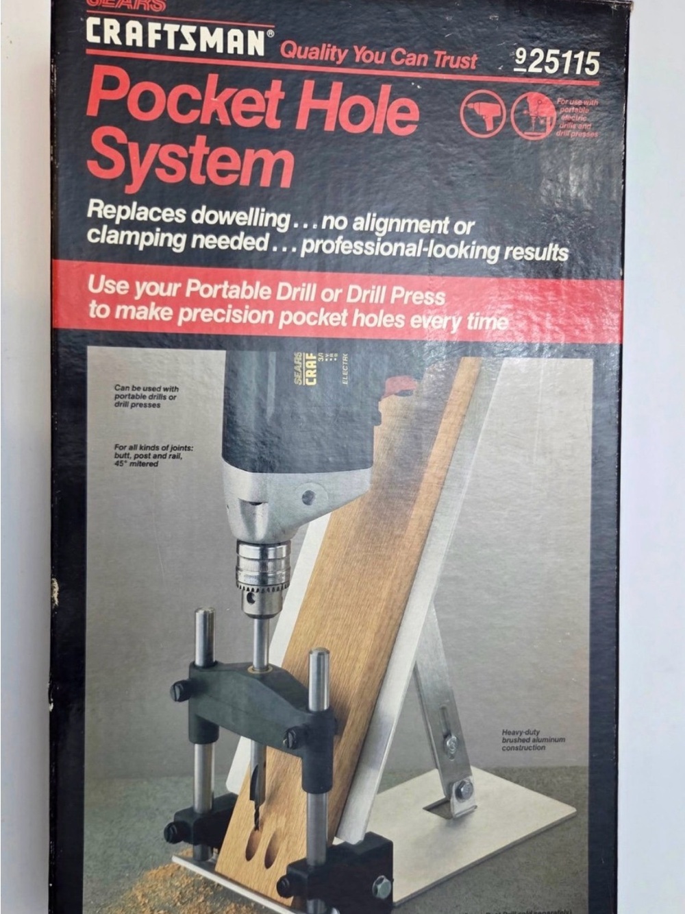 🔥🏷️Craftsman 925115 Pocket Hole Drilling Jig Aluminum Template for Drill/Press